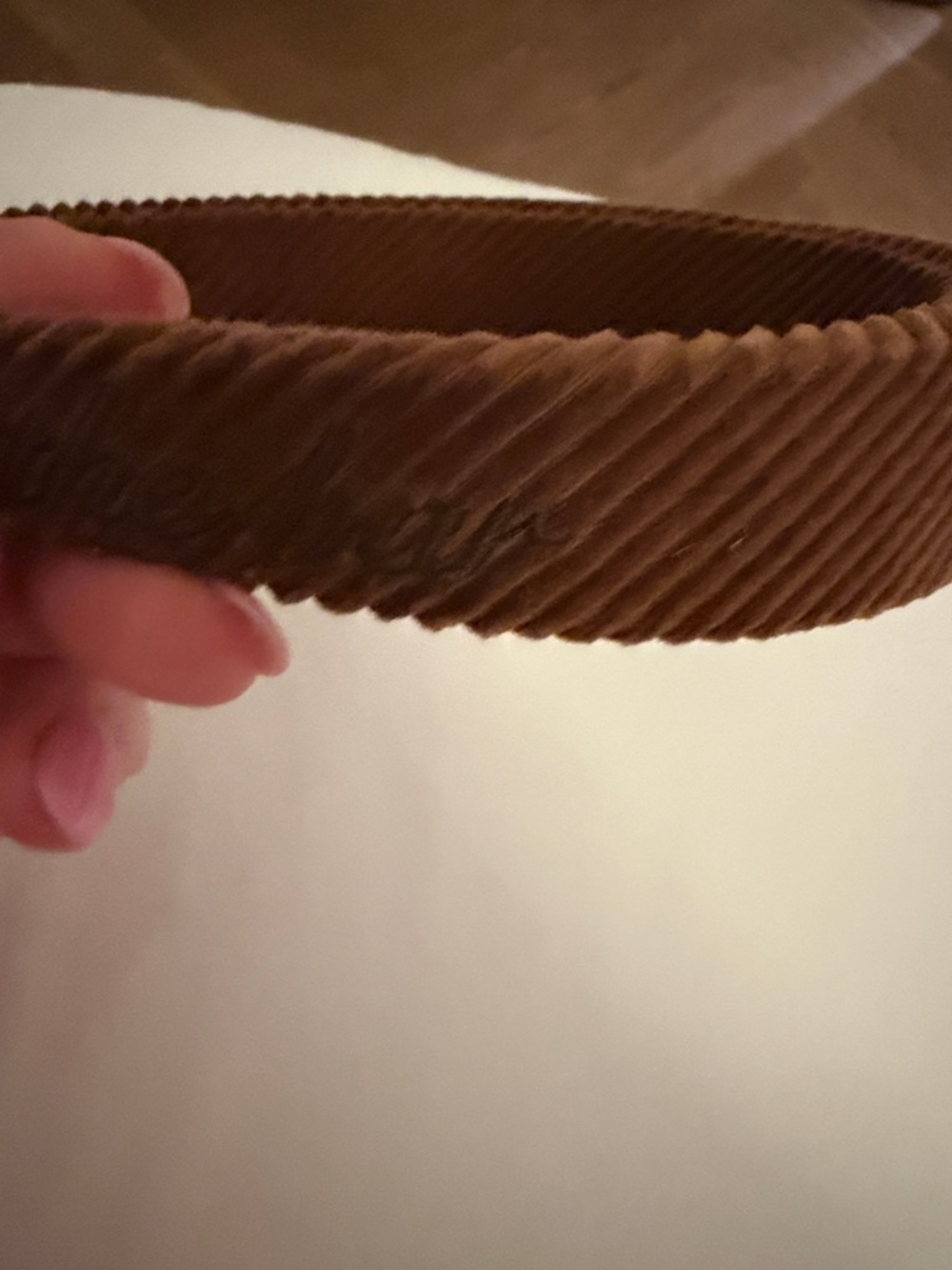 The Bar Corduroy Padded Headband in Brown - Picture 3 of 3